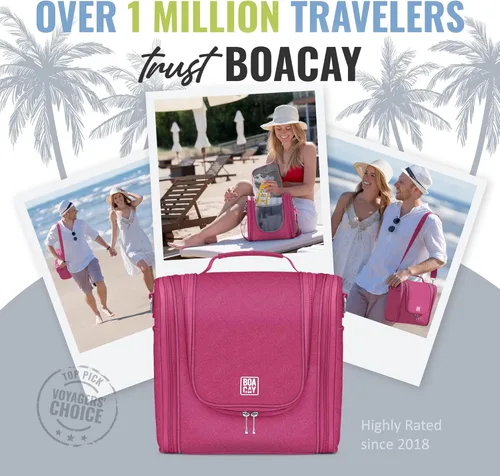Vista 6 de BOACAY Neceser de viaje colgante extragrande para mujeres y hombres, bolsa de maquillaje, Extragrande, Neceser