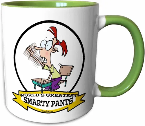 Vista 14 de 3dRose dooni diseños Worlds Greatest Cartoons – Funny Worlds Greatest Smarty Pants dibujos animados – Tazas, Negro/Blanco