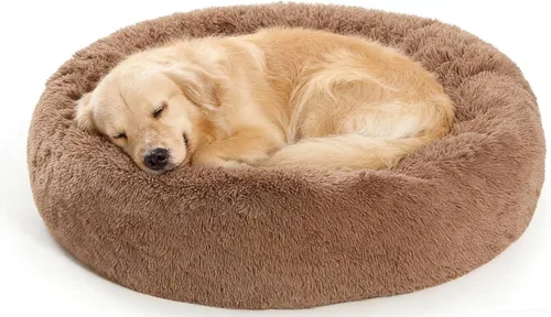 Vista 7 de SAVFOX Camas de felpa calmantes para perros, cama de perro dona para perros pequeños, medianos, grandes y extragrandes, cama cómoda para perros