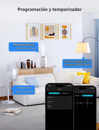 Vista 8 de Lepro Enchufe inteligente P1 Mini 15A, enchufes de salida WiFi compatibles con Alexa y Google Assistant, control de voz/aplicación, temporizador