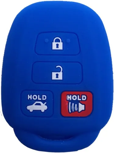 Vista 6 de Coolbestda - Funda protectora de goma con 4 botones para llavero de automóvil sin llave para Toyota Corolla SE Camry SE LE Highlander RAV4 Avalon