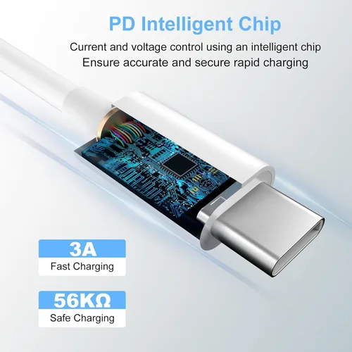 Vista 2 de Paquete de 2 cables de carga USB C a USB C de 3 pies y 60 W, cable de carga rápida tipo C a tipo C, para iPhone 16 E/17/Air/15/Pro/Plus/Pro Max