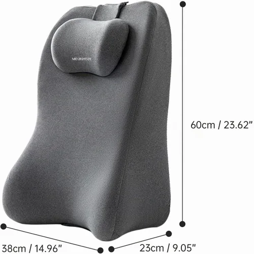 Vista 2 de MOONYOOY - Almohada ergonómica de espuma viscoelástica con cuña para leer en la cama, soporte de espalda y elevación de piernas, funda extraíble