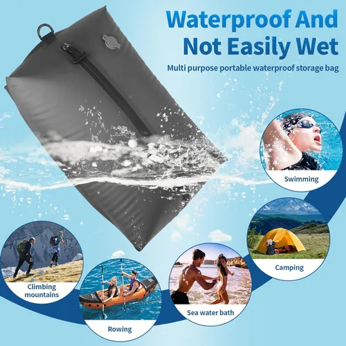 Vista 2 de Bolsas de vacío ANQAROS para viajes, bolsas de vacío para viajes con bomba de vacío inalámbrica, bolsas de compresión al vacío reutilizables IP67