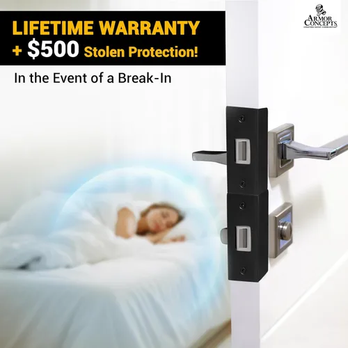 Vista 2 de Door Armor MAX - Kit de refuerzo de puerta para seguridad de puerta delantera antipatadas, placa de refuerzo de puerta de 5 piezas para jamba