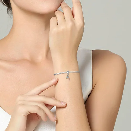 Vista 4 de Pandach Cuentas de abalorios que se adaptan a pulseras de abalorios para mujer plata de ley 925 con piedras de circonita cúbica cuentas de joyería
