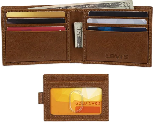 Vista 5 de Levis Billetera de RFID para hombre con funda extraíble para tarjetas color marrón talla única Bronceado talla única