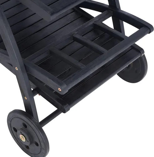 Vista 7 de SAFAVIEH Outdoor Collection Lodi - Carrito de té con listones de madera de acacia negra