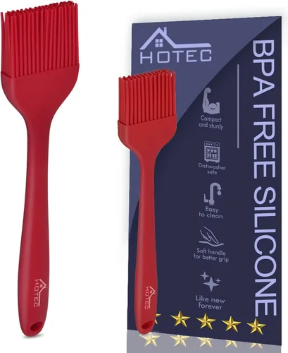 Vista 11 de HOTEC Cepillos para glasear resistentes al calor de 600 ℉, cepillo de repostería de silicona sin BPA, para untar aceite, mantequilla, salsa, adobos