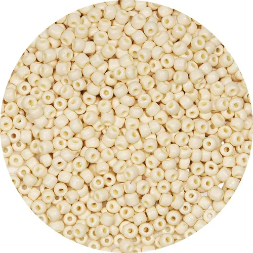 Bala&Fillic Cuentas de semillas de color beige de 0.157 pulgadas (0.157 in), aproximadamente 1200 piezas/3.53 oz en bolsa, 6/0 cuentas de vidrio