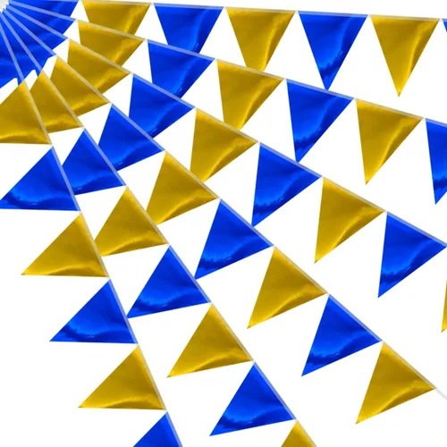 Vista 19 de Banderín de camuflaje de 49 pies, banderas triangulares de camuflaje del ejército para decoraciones de fiesta de cumpleaños