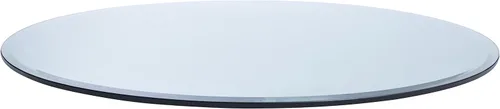 Vista 3 de Spancraft Mesa redonda de vidrio transparente de 34 pulgadas de grosor de 1/2 pulgada de grosor con borde biselado y vidrio templado, tablero
