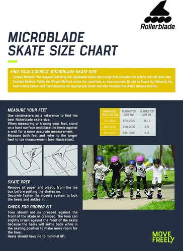 Vista 6 de Rollerblade Microblade - Patines en línea ajustables para niños, para jóvenes, rendimiento juvenil