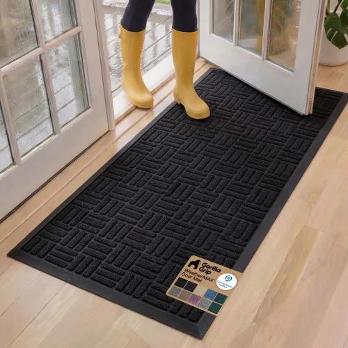 Vista 65 de Gorilla Grip WeatherMax - Tapete para todas las estaciones 100% impermeable, 23 x 35 pulgadas, goma natural duradera, resistente a manchas y Verde