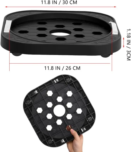 Vista 5 de HEMOTON Bandeja para tanque de gas, bandeja para tanque de propano, base de cilindro de propano, cilindro de gas, estante fijo, plataforma de tanque