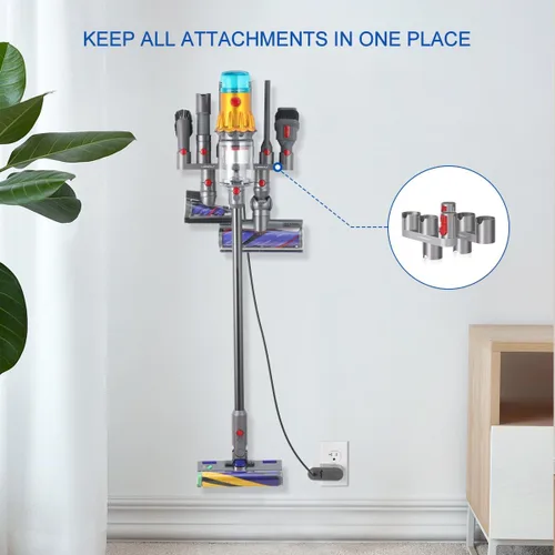 Vista 6 de LANMU Soporte para accesorios compatible con Dyson V15 V11 V10 V8 V7 Outsize Gen5 aspiradora inalámbrica, estación de acoplamiento sin taladro
