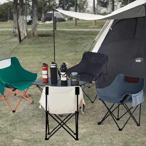 Vista 2 de Silla de camping portátil – Sillas plegables de alta resistencia, plegable, resistente, plegable, ligera, compacta, para campamento al aire libre