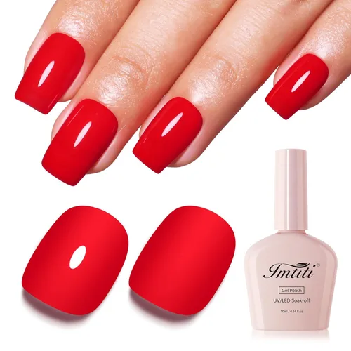 Vista 24 de Imtiti Esmalte de uñas de gel rojo burdeos de 0.3 fl oz, de larga duración, secado con luz UV, LED, para otoño, para salón de belleza, bricolaje
