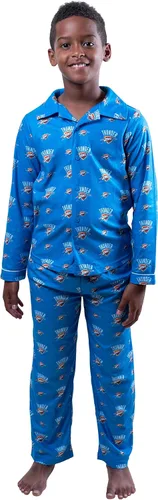 Vista 19 de Ultra Game Conjunto de pijama juvenil oficial de la NBA de 2 piezas súper suaves con botones