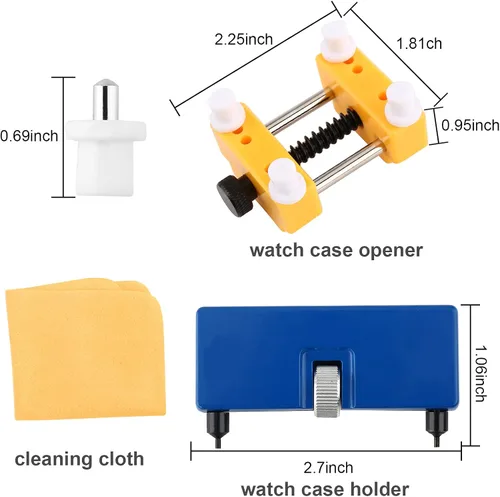 Vista 2 de UUBAAR Kit de herramientas de repuesto de batería de reloj, 9 piezas de herramienta profesional para quitar la espalda del reloj, herramienta