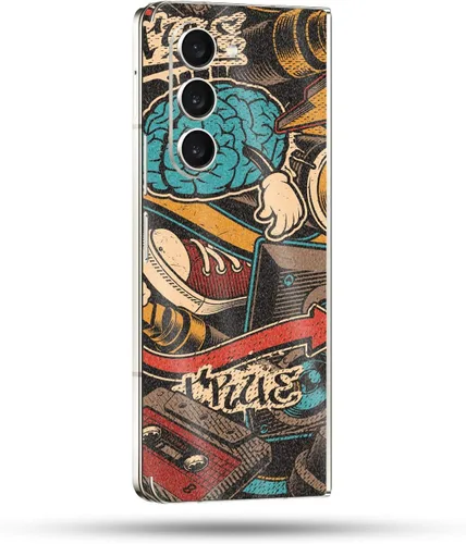 Vista 65 de MightySkins Skin compatible con Samsung Galaxy Z Fold 5 - Puppy Fall Funda protectora de vinilo duradera y única Fácil de aplicar, quitar