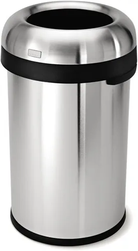 Vista 10 de simplehuman Papelera delgada con parte superior abierta de 50 litros / 13.2 galones, grado comercial, acero inoxidable cepillado de calibre pesado