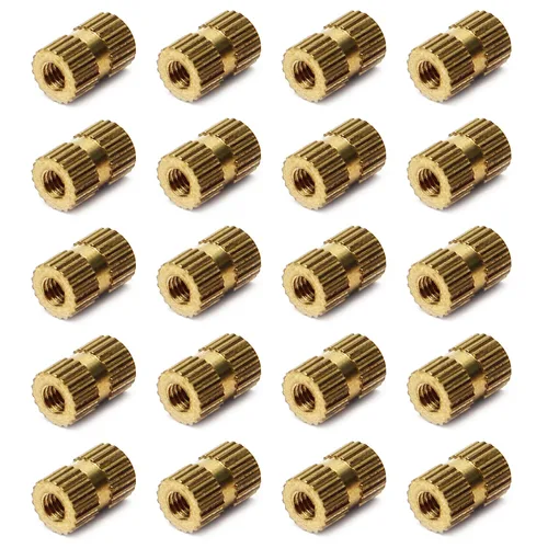 Vista 90 de Tuercas moleteadas de rosca hembra M2x3mm OD Tuercas de inserción roscadas de latón Tuercas de incrustación hidráulicas soldadas juntas Kit surtido