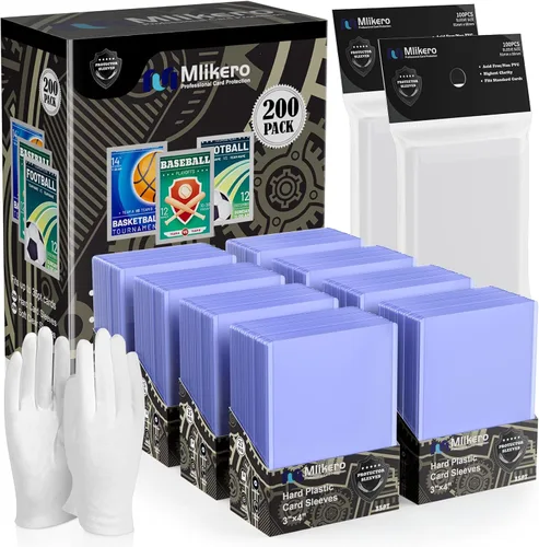 Vista 8 de 1000 fundas de plástico duro para tarjetas, protector de tarjetas de béisbol de 3 x 4 pulgadas, soporte para tarjetas comerciales de alta calidad