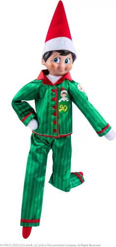 Vista 8 de The Elf on the Shelf: Una Tradición Navideña Edición Limitada del 20º Aniversario Set de Caja - Elfo Explorador Posicionable con Ojos Azules, Libro