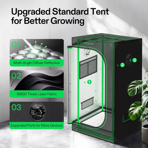 Vista 3 de VIVOSUN Kit completo de tienda de cultivo para cultivo en interiores de 2 x