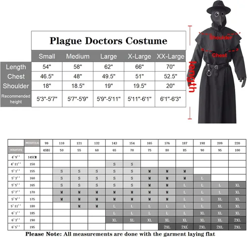 Vista 4 de ATTBEA Halloween Costume Compatible for Plague Doctors with Bird Beak Mask Black Cloak Robe with Hood