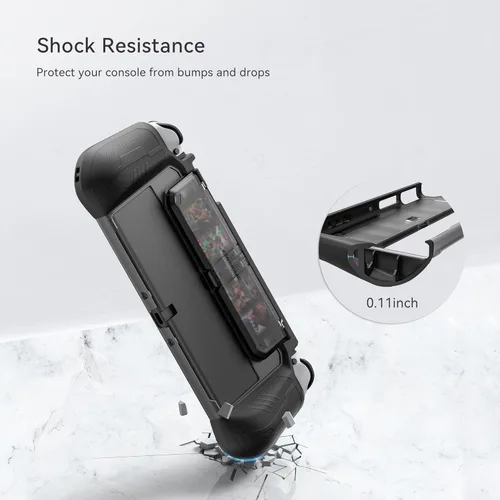Vista 6 de KIWIHOME - Funda protectora para Nintendo Switch OLED 2021, funda protectora acoplable para Nintendo Switch OLED 2021 TPU Grip portátil, accesorios