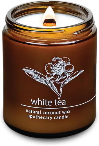 Vista 27 de Vela de mecha de madera agrietada Hemlock Park hecha a mano con cera de coco natural (grande de 16 oz, ámbar)