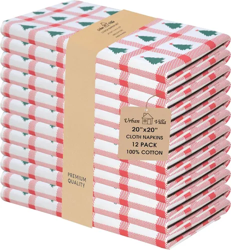 Vista 109 de Urban Villa Juego de 6 servilletas de tela blancas (18 x 18 pulgadas) 100% algodón absorbente, lavable, duradero, reutilizable, ideal