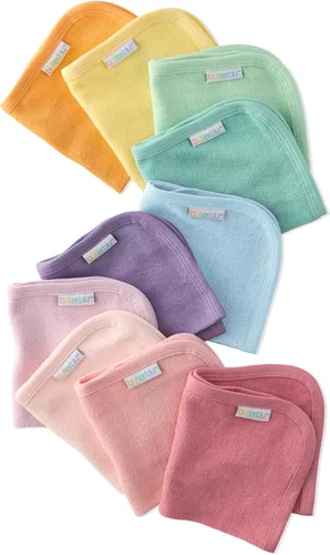 Vista 13 de Butterblu River - Paquete de 10 paños de tela de toalla para bebé, 100% algodón orgánico, absorbentes para bebés y niños pequeños y niñas