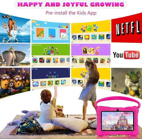 Vista 3 de Tableta para niños, tableta para niños, tabletas de 7 pulgadas para niños de 32 GB ROM 3 GB de RAM Android11 Tablet para niños de 3 a 14 años