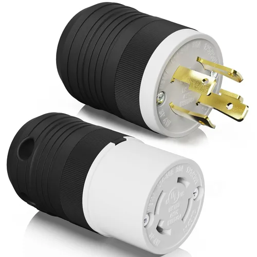 AIDA NEMA L14-30P y NEMA L14-30R - Enchufe y conector de bloqueo, adaptador macho y hembra, generador de torsión, 30 amperios, 125/250 voltios,