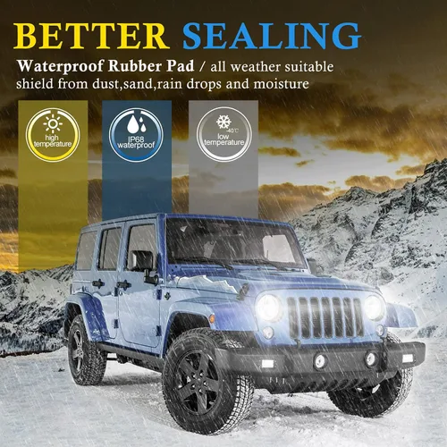 Vista 5 de Bunker Indust - Luz LED de montaje empotrado, haz combinado de foco de triple fila para conducción fuera de la carretera, impermeable, luz