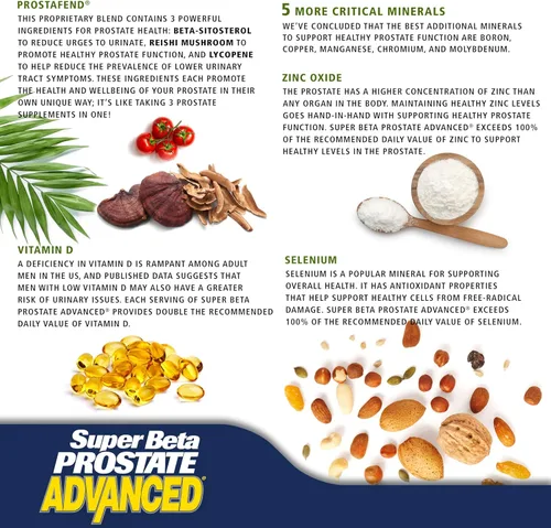 Vista 4 de Super Beta Prostate Advanced Chewables - Suplemento de apoyo de próstata para la salud masculina (180 masticables, paquete de 3)