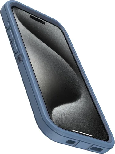 Vista 3 de OtterBox Funda para iPhone 15 Pro (solamente) Defender Series - Baby Blue Jeans (azul), sin pantalla, resistente y duradera, con protección