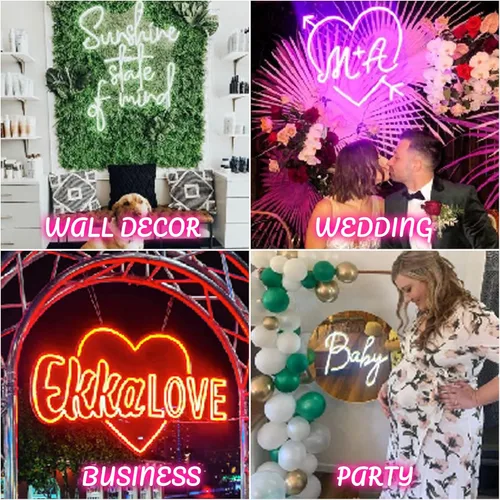 Vista 6 de Letrero de neón personalizado, letreros de neón LED personalizados, letreros de neón personalizados para decoración de pared, dormitorio, regalo