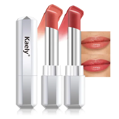 Vista 12 de Kaely - 2 piezas de bálsamo labial tintado de miel, lápiz labial de brillo hidratante para labios secos de mujer, maquillaje de mancha de brillo