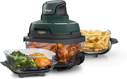 Vista 20 de Ninja Crispi - Freidora de aire de vidrio 4 en 1 450 °F No tóxica Contenedores de vidrio de 4 cuartos y 6 tazas con tapas Microondas