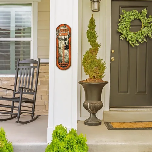 Vista 6 de Rivers Edge Products Termómetro de pared de estaño, termómetro de 17 x 5 pulgadas con revestimiento UV para interiores o exteriores, termómetro