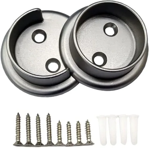 Vista 27 de QCAA Juego de soportes de barra de armario de metal sólido resistente, 1-3/8'', blanco mate, 4 pares, fabricado en Taiwán