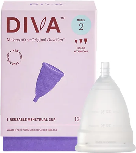 Vista 10 de Copa Diva - Copa de silicona de grado médico para el cuidado del período - Copa menstrual reutilizable - Hasta 12 horas de uso continuo - Modelo 0