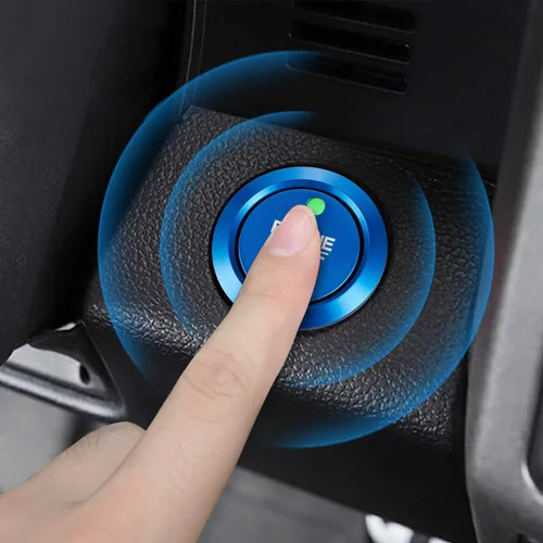 Vista 4 de TOMALL Cubierta de botón de arranque de motor de aluminio Compatible con Ford F-150 2016-2021 Tapa de botón de encendido de motor de coche Anillo