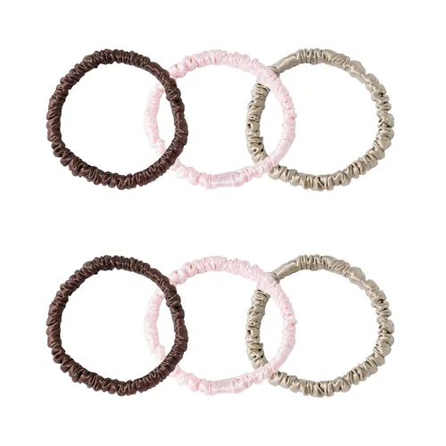 Vista 25 de Lazos para el cabello de seda de morera, prevención del encrespamiento y sin daños, accesorios para dormir y noche para mujeres (albaricoque)