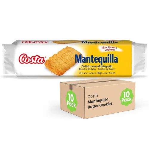 Vista 8 de Costa Galletas de mantequilla – Galletas de galletas con rico sabor a mantequilla – 24 paquetes de aperitivos (4.9 onzas cada uno) – Golosinas