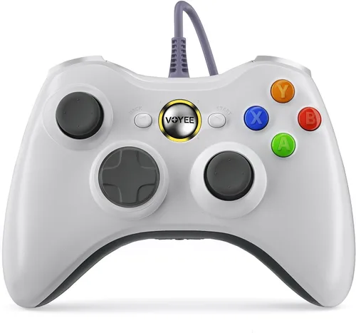 VOYEE Controlador de PC, controlador con cable compatible con Microsoft Xbox 360 y SlimPC Windows 1087, con joystick mejorado, doble choque